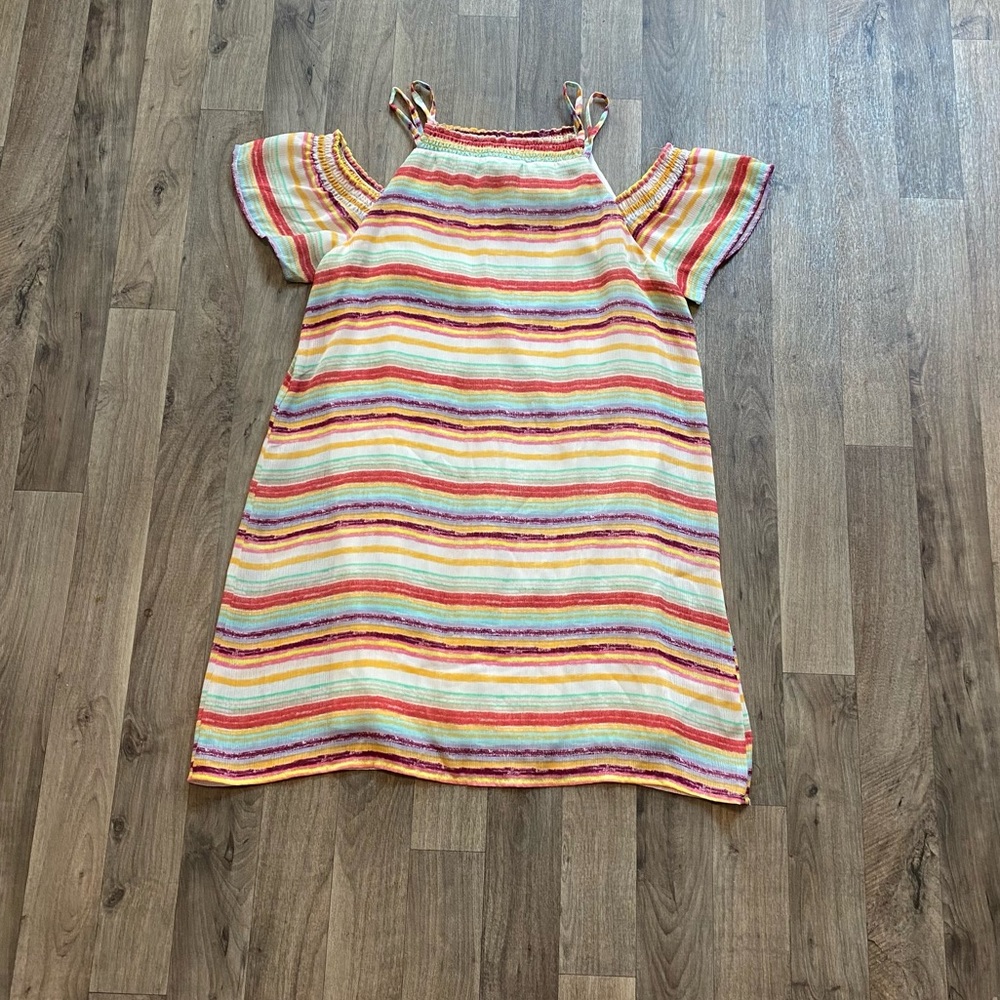 NWT Lily Rose Striped Cold Shoulder Shift Dress Size Small